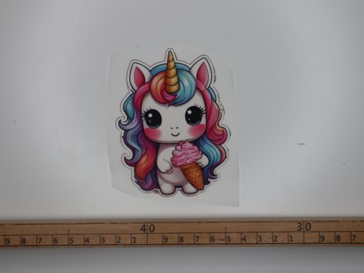 Bügelbild EInhorn mit EIs 7 x 9 cm