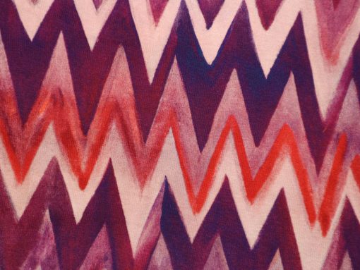 Stoffabschnitt Viskosejersey Chevron lila 1,5 m x vb