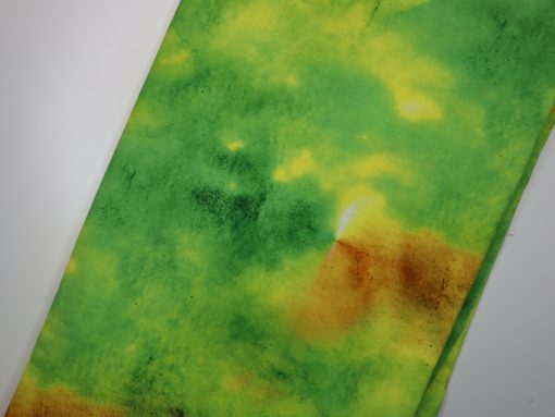 Stoffabschnitt Viskosejersey Batik gelb grün 1,5 m x vb