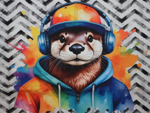 French Terry Eigenproduktion Mini-Panel Otter