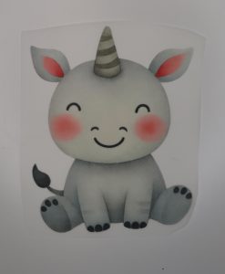 Bügelbild Nashorn  12 x15 cm