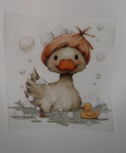 Bügelbild Ente in Badewanne  13x14 cm