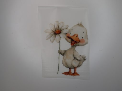 Bügelbild Ente mit Blume  12 x 10 cm