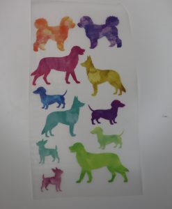 Bügelbild kleine Hunde zum selbstausschneiden 10 x 20 cm