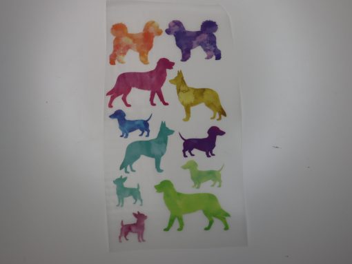 Bügelbild kleine Hunde zum selbstausschneiden 10 x 20 cm