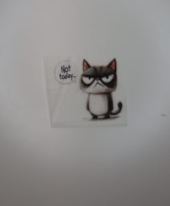 Bügelbild Not today Katze 8 x 7 cm