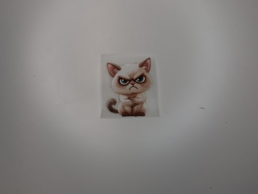 Bügelbild grummelige Katze 6 x 7 cm