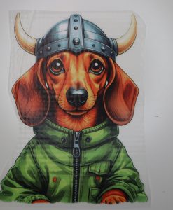 Bügelbild XXL Wikinger Dackel 19 x 23 cm