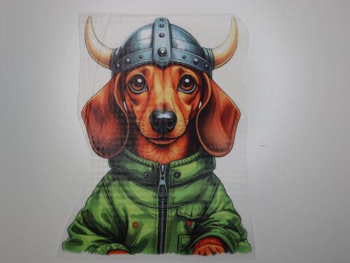 Bügelbild XXL Wikinger Dackel 19 x 23 cm
