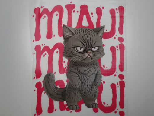 Bügelbild XXL Protestkatze 25 x 20 cm