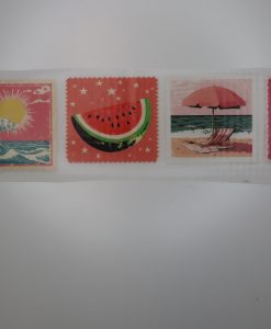 Bügelbild Sommerbriefmarken zum selbst ausschneiden 27 x 7 cm