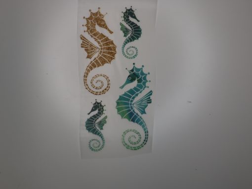 Bügelbild Seepferdchen zum selbst ausschneiden 10 x 20 cm
