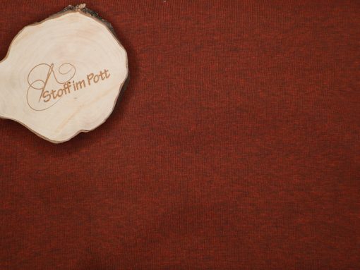 Dicker Kuschelsweat Cognac mit schwarzem Garn meliert