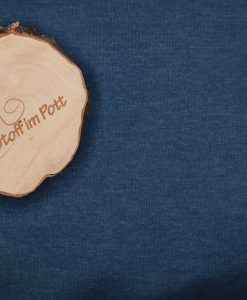 Dicker Kuschelsweat blau mit schwarzem Garn meliert