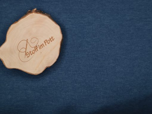 Dicker Kuschelsweat blau mit schwarzem Garn meliert