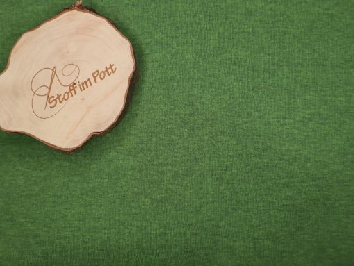 Dicker Kuschelsweat grün mit schwarzem Garn meliert