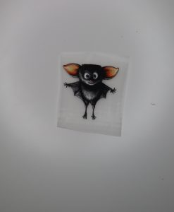 Bügelbild hängende Fledermaus 7 x 7 cm