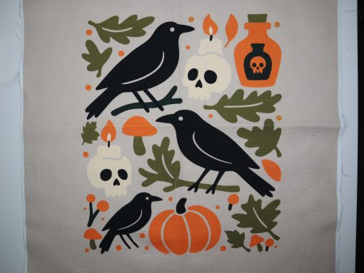 Eigenproduktion Heavy Canvas Panel 41 x 41 cm Halloween Raben und Skulls
