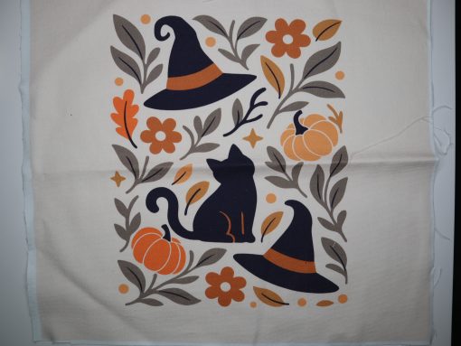 Eigenproduktion Heavy Canvas Panel 41 x 41 cm Halloween schwarze Katze