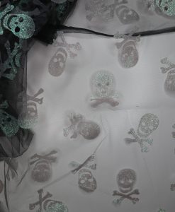 Tüll mit Glitzerskulls