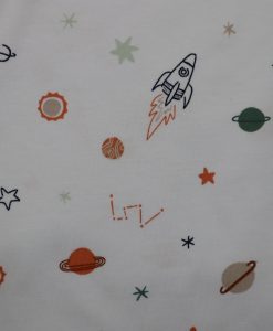 Baumwolljersey Space auf weiß