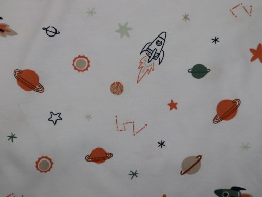 Baumwolljersey Space auf weiß