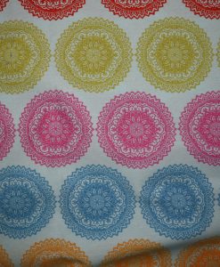Canvas Dekostoff Mandala Kreise auf himmelblau