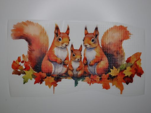 Bügelbild XL Eichhörnchenfamilie 28 x 17 cm