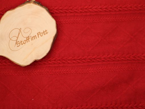 Weicher Strick mit gestricktem Muster rot
