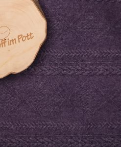 Weicher Strick mit gestricktem Muster lila meliert