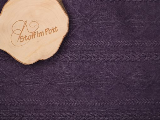 Weicher Strick mit gestricktem Muster lila meliert