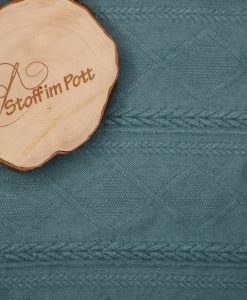 Weicher Strick mit gestricktem Muster dark dusty mint Reststück 2 m