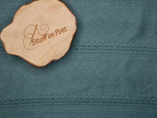 Weicher Strick mit gestricktem Muster dark dusty mint Reststück 2 m