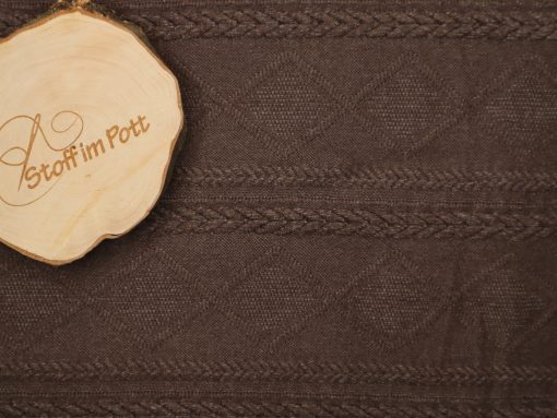 Weicher Strick mit gestricktem Muster braun meliert