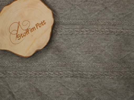 Weicher Strick mit gestricktem Muster taupe meliert