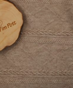 Weicher Strick mit gestricktem Muster beige meliert