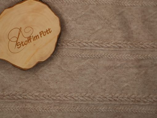 Weicher Strick mit gestricktem Muster beige meliert