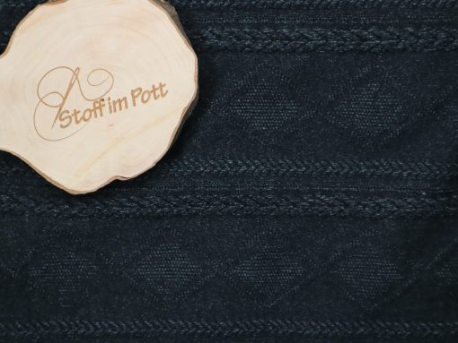 Weicher Strick mit gestricktem Muster anthrazit meliert Reststück 2 m