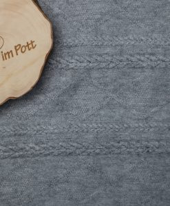 Weicher Strick mit gestricktem Muster hellgrau meliert