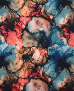 Baumwolljersey Digitaldruck Alcohol Ink Flowers