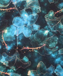Baumwolljersey Digitaldruck Galaxy Flowers