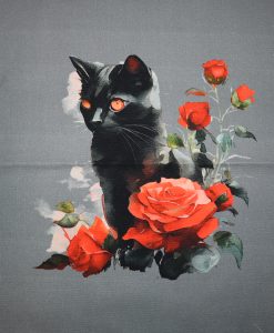 Eigenproduktion Heavy Canvas Panel 41 x 41 cm Katze auf dunkelgrau
