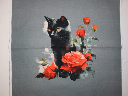 Eigenproduktion Heavy Canvas Panel 41 x 41 cm Katze auf dunkelgrau