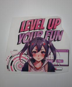 Bügelbild Level Up your fun Mädchen 22 x 20 cm