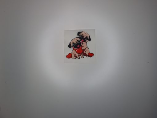 Bügelbild Anime zwei Möpse 8 x 8 cm