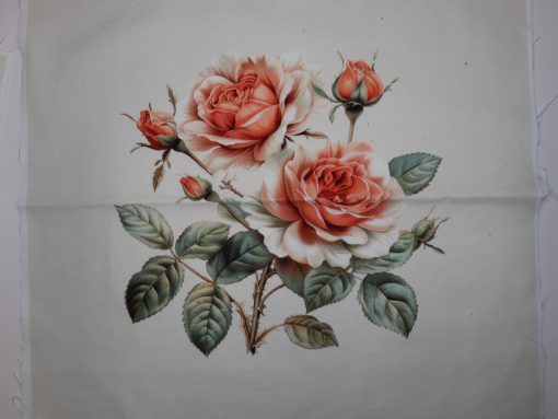 Eigenproduktion Heavy Canvas Panel 41 x 41 cm Rosen auf beige