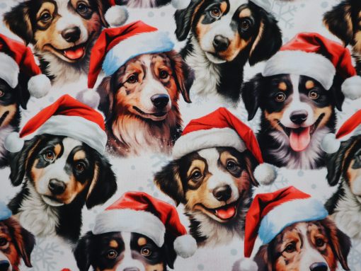 French Terry Digitaldruck Weihnachtshunde