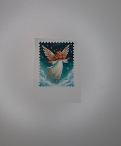 Bügelbild Weihnachtsbriefmarke Engel ca. 8 x 6 cm