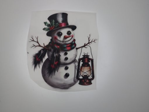 Bügelbild Gruselschneemann 18 x 16 cm