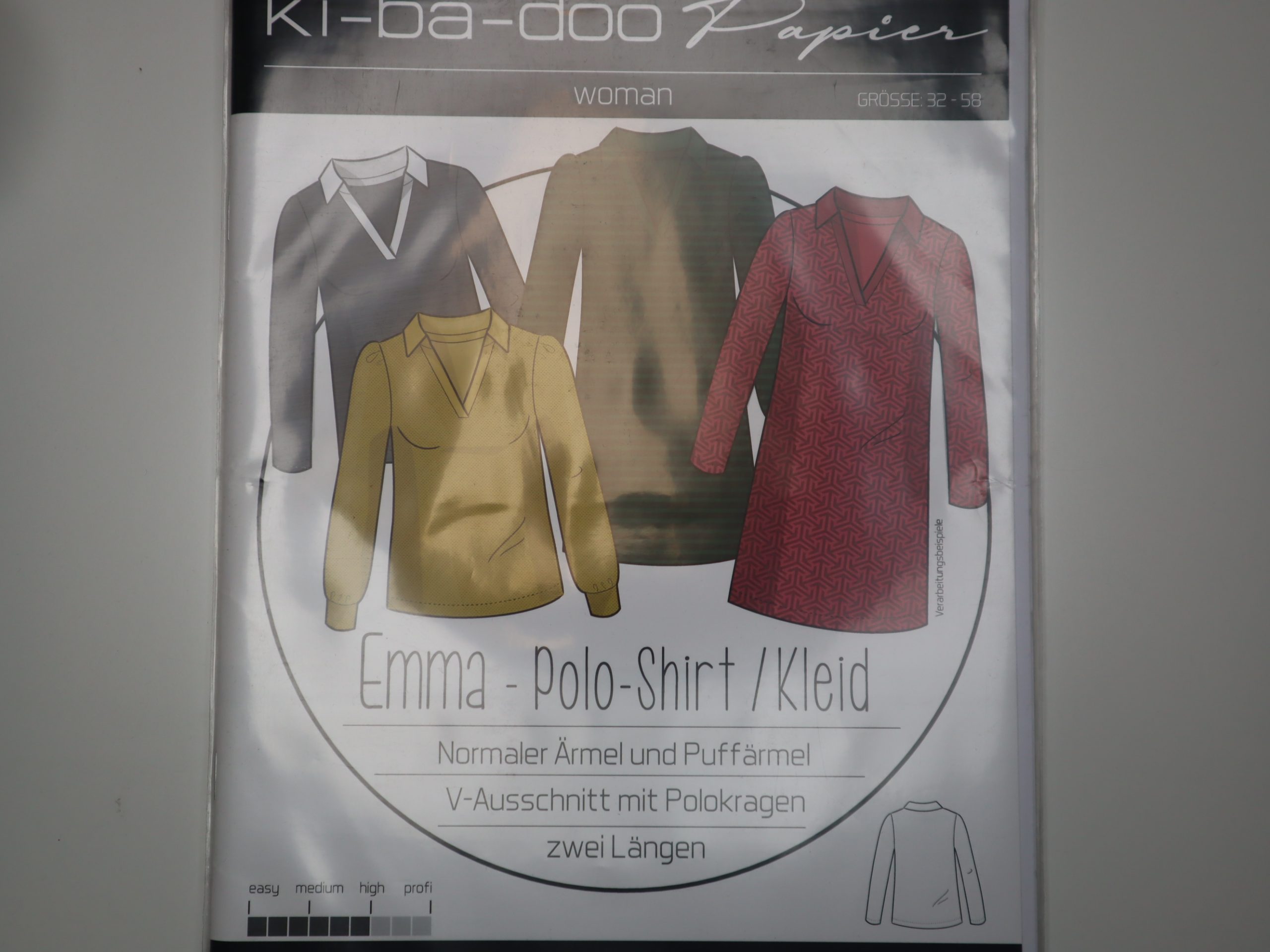 Schnittmuster Kibadoo Emma Polo Shirt-Kleid Größe 32-58